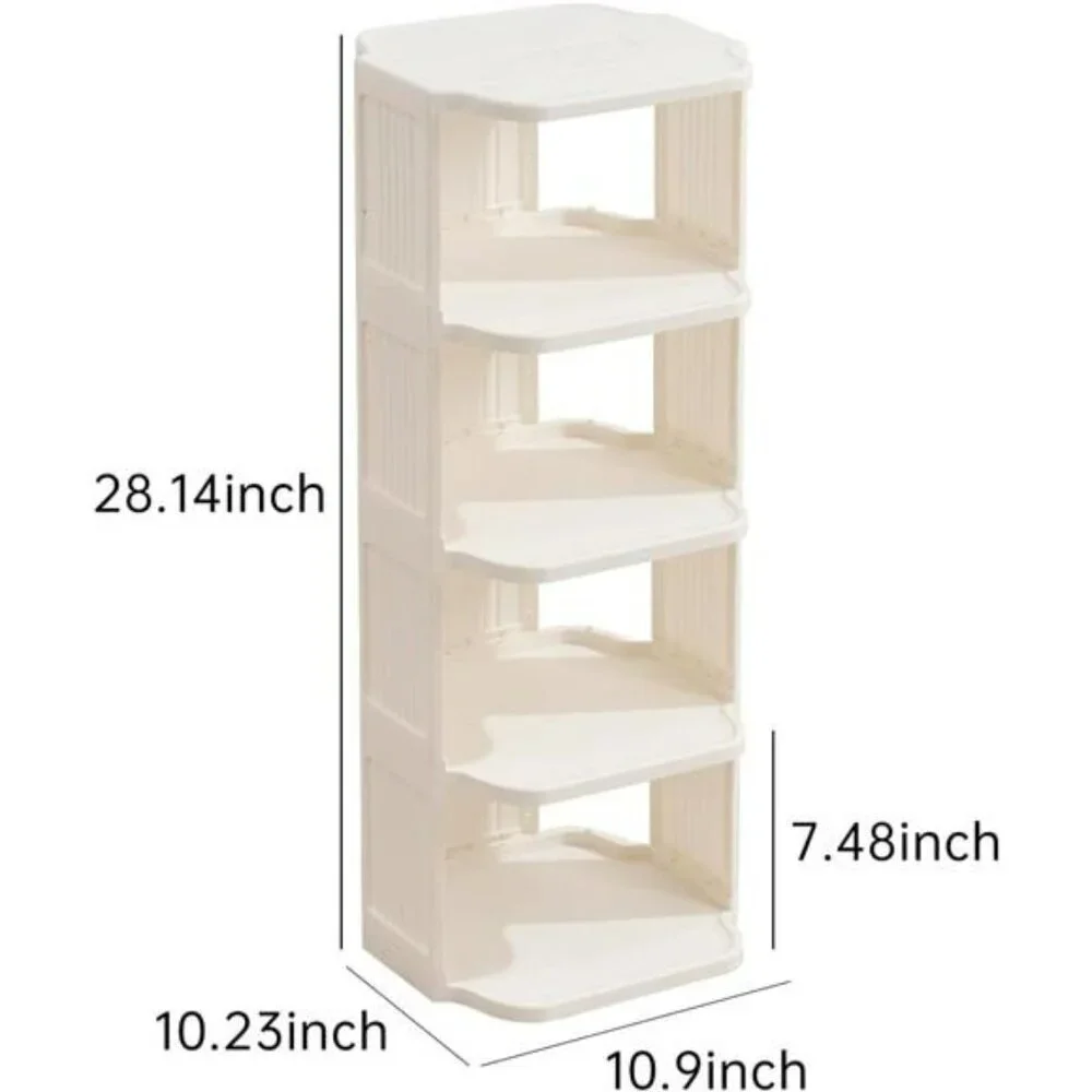 5 Tier Vertical Shoe Rack Narrow Free Standing Organizer for Closet Entryway